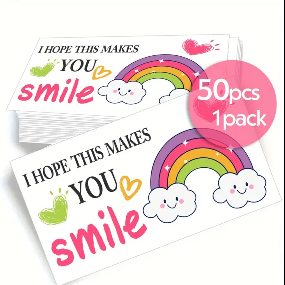 50 Rainbow Thank You Cards